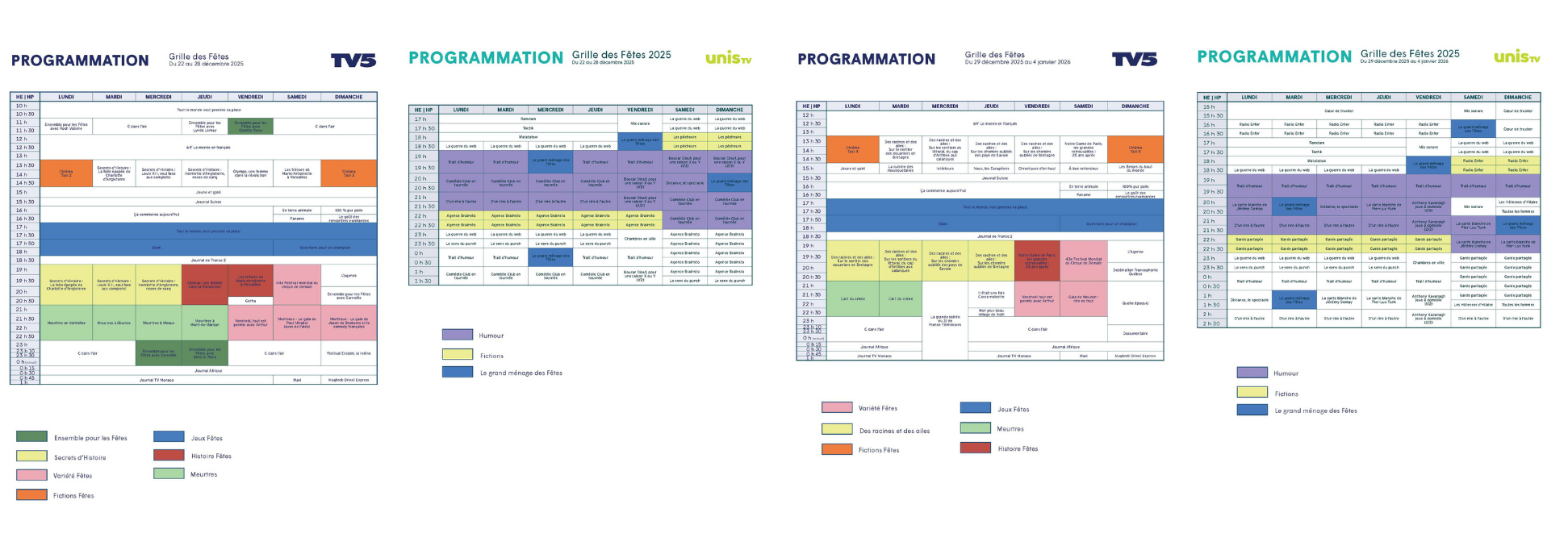 Grille des fêtes 2025